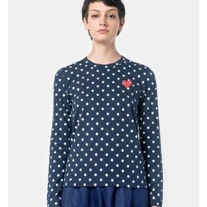 Comme des Garcons Navy Polka Dot Shirt